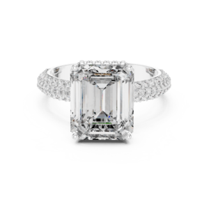 Emerald Baguette Trilogy Diamond Ring