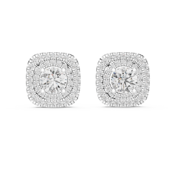 Cushion Halo Studs