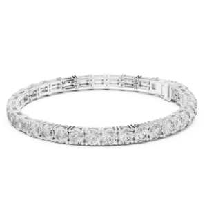 Emerald & Round Diamond Tennis Bracelet