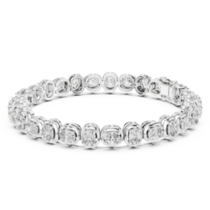Cushion Halo Tennis Bracelet